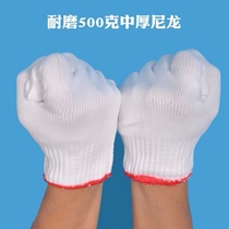 Labor insurance gloves 24 pairs 60 double line gloves Nylon gloves thickened wear-resistant workers work work gloves