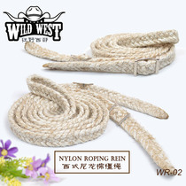 US imported Western nylon wax reins Western Saddle accessories wild riding set cattle ranch hand long reins Xinrui harness