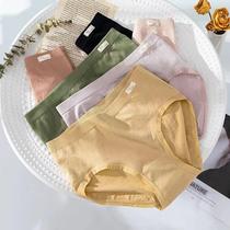 Ladies no trace simple four season underwear waist cotton crotch breathable girl Korean student size breifs