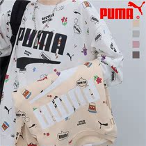 Puma hooded sweater womens autumn and winter loose coat mens couples full print leisure sports jumper top tide
