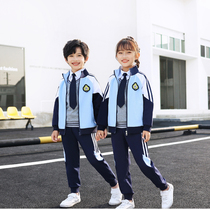 Kindergarten Garden Clothes Spring and Autumn Dress Academy Wind Three Piece Set First Grade Childrens Class Uniform Blue Set