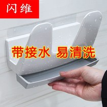 Wall-mounted shelf artifact shelf with water pot cover rack for storage of punch-free kitchen pot cover Household