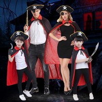 Halloween childrens costumes parent-child costumes cos girls costume adult pirate death cloak cloak men Performance