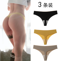 Europe and the United States tback incognito underwear womens high waist thong one piece sexy sports fitness large size ice silk t pants women