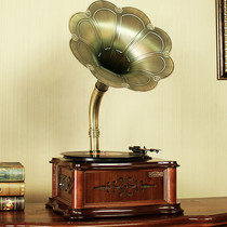 European-style compound nostalgic home phonograph big speaker black glue record player American V-type voice Art