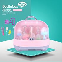 Plastic childrens storage box storage box baby bottle tableware storage box large capacity portable large storage rack