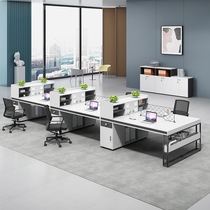 Desk chair combination minimalist modern six 4 people position 8 Double 6 4 station Employee Staff Office Table