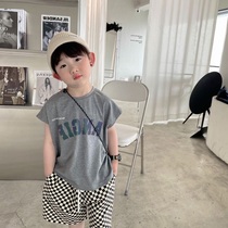 Boys summer clothing vest suit 2022 new net red boy casual 100 lap gas baby sleeveless two sets cool
