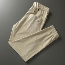 Pick up ) Summer mens pants with pure color printed nine - marks men loose and tide - pumping bins