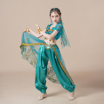 Indian Dance of Xinjiang Girls Belly Exotic Minority Children Performing Clothing Performance Clothing Young Childrens Day