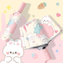 Strawberry Rabbit Safety Return to Children Baro Umbrella Girl School with Special Folding Automotive Umbrella