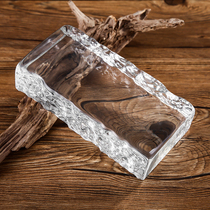 Side ice crystal brick glass brick partition wall solid crystal brick screen transparent hot melt brick wall super white color