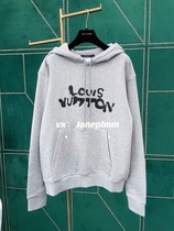 1v Louis spray painted art print literary full men and women with the same micro velvet classic hooded sweater