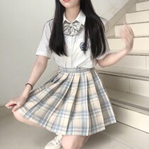 Lemon sea salt jk suit summer female student college style skirt JK uniform skirt genuine full set of pleated skirt