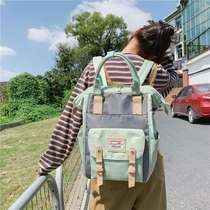 Donuts backpack female Korean backpack high school junior high school students schoolbag canvas ins Harajuku college students