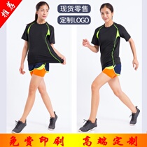 Mens and womens senior high school entrance examination track suit and set high school students Childrens track and field training suit custom movement running vest top