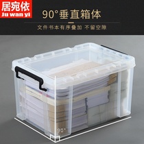 Extra large thick right angle transparent storage box plastic Book clothes toy finishing storage box with wheels with lid