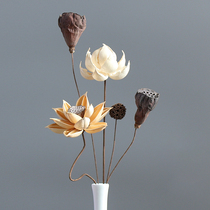 Dried flower bouquet real flower decoration lotus dried lotus pod natural Zen decoration Chinese style living room small bunch flower arrangement