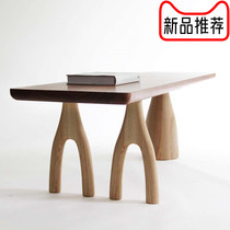 Light luxury Net red solid wood personality table home small household log computer desk creative designer desk desk desk