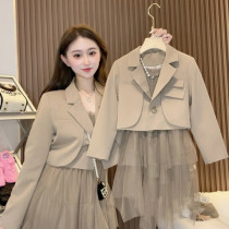Rich Guido Fried Street Special Fashion Tandem Dress Small Suit Suit High-end Foreign Gas Mother Daughter Dress 2022 New