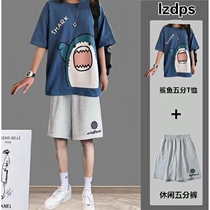 Short sleeve sports suit men summer Korean trend ins loose Half sleeve T-shirt men and teenagers half sleeve clothes