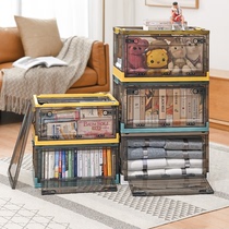 Book book storage box foldable storage box for students to use the sorting box front open transparent storage box for home use