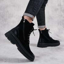 Tide brand 2021 Autumn New High English style leather boots mens inner height casual shoes wild short tube Martin boots