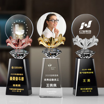 2021 crystal trophy custom creative high-grade atmosphere Excellent staff annual meeting competition champion Metal lettering custom