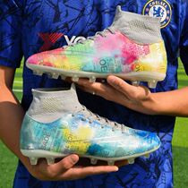 Nike Ton Children Football Shoes Men And Women Broken Nails Tf New C Roag Long Nails High Helping Teenagers Grass Training Shoes 9