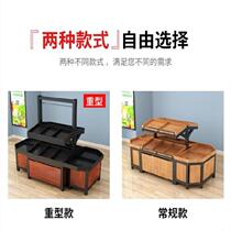 Fruit and vegetable three-layer fruit rack vegetable City province can be commercial super double shelf space trapezoidal vegetable by wall cabinet mobile combination