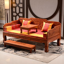 Tea table Ming and Qing sleeping bed Luohan bed Luohan bed 2 meters all solid wood antique living room Zen bed Luohan antique bed