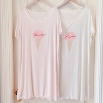 Japanese Ice Cream Short Sleeve Nightdress Women Summer Pajamas Lightweight Modal Girl Cone Loose Size Pajamas