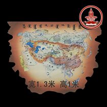 Inner Mongolian leather painting handmade Genghis Khan map hanging painting decorative painting figure lace characteristic crafts
