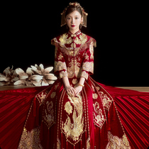 Xiuhe clothing bride 2021 new wedding winter dragon and phoenix jacket wedding dress Chinese wedding dress Xiuhe female couple suit