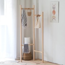 Solid Wood Corner Hung Hanger Nordic Wind Floor Corner Rack Bedroom Clothing Hat Rack Provincial Space Hang Bag Rack Clothes Racks