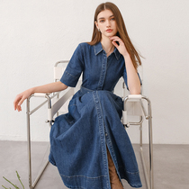 Mamacoccinella jasmine 2022 spring and summer new cashew with long style retro denim dress lady
