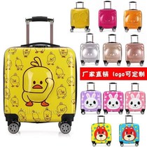 Baby childrens suitcase Boy trolley box 18 inch cartoon male and female childrens suitcase Universal wheel bear boarding box