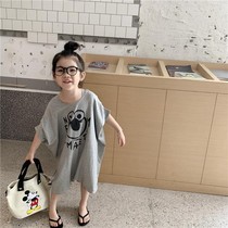 senbaby childrens wear and take off convenient crotch button loose casual print round neck cute jumpsuit