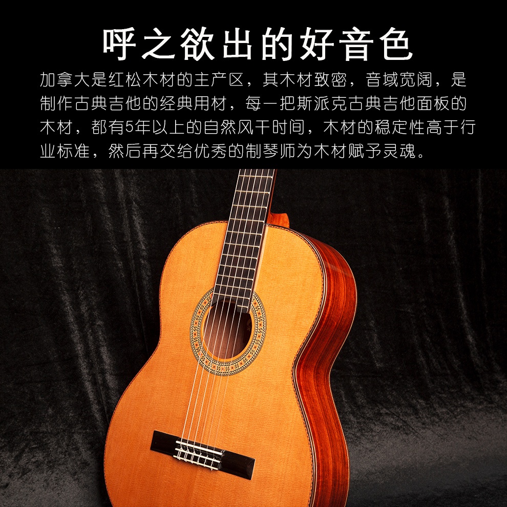 Full classical electric box guitar Sang play single Tor American Zhensga handmade classical guitar grade single full