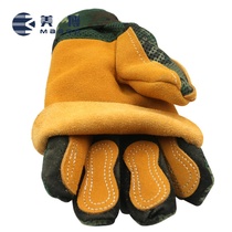 Mei Bo double-layer real cowhide Super wear-resistant sliding gloves non-slip machine downfall gloves climbing cable drop gloves