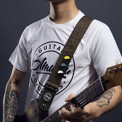 Amu cotton linen with paddle slot folk guitar strap bass shoulder strap electric guitar band spot