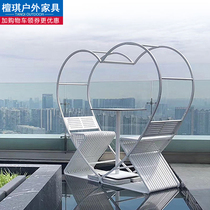 Bali Net red birds nest swing love heart-shaped card seat Net Red arrangement wedding photo punch card props outdoor swing