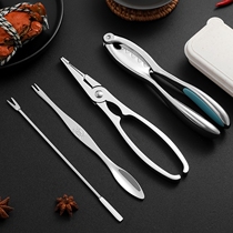 Eat Crab Tools Three Sets of Stainless Steel Crab Eight Pieces Crab Pincers Crab Clip Home Eat Hairy Crab crab Divine Instrumental Suit