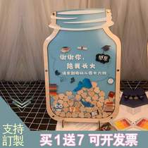Kindergarten Thanksgiving Teachers Day souvenir gift to send teacher wish bottle sign-in board wood chip signature blessing thanks
