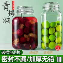 Wine glass bottle special wine sealing jar fruit wine bayberry wine bottle empty bottle container wine jar Zi green plum wine jar