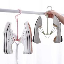 Shoe rack Creative windproof double hook balcony multi-function hanging shoe hook Shoe rack drying rack Shoe rack