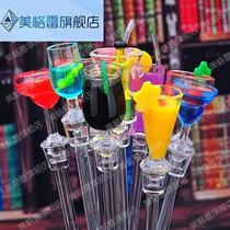 Acrylic stick sand Cup stalk art creative cocktail wine bar wine set fruit juice milk tea coffee mixing stick