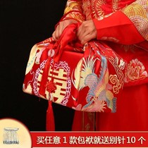 Wedding bag leather embroidery large red bag burden bride Dowry wedding wedding supplies
