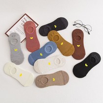 Socks Womens Boat socks shallow invisible cotton autumn thin silicone non-slip can not fall short socks cotton socks spring and autumn