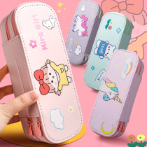 Large capacity pen bag ins Japanese high-value stationery box pencil case girl 2021 new popular 2020 boys and girls heart advanced sense simple Korean junior high school students storage bag
